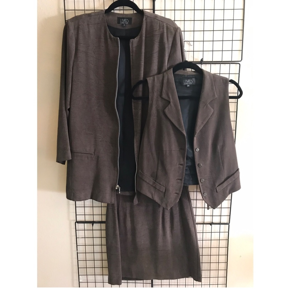 Chocolate 3 Piece Suede-like (100% tencel) suit